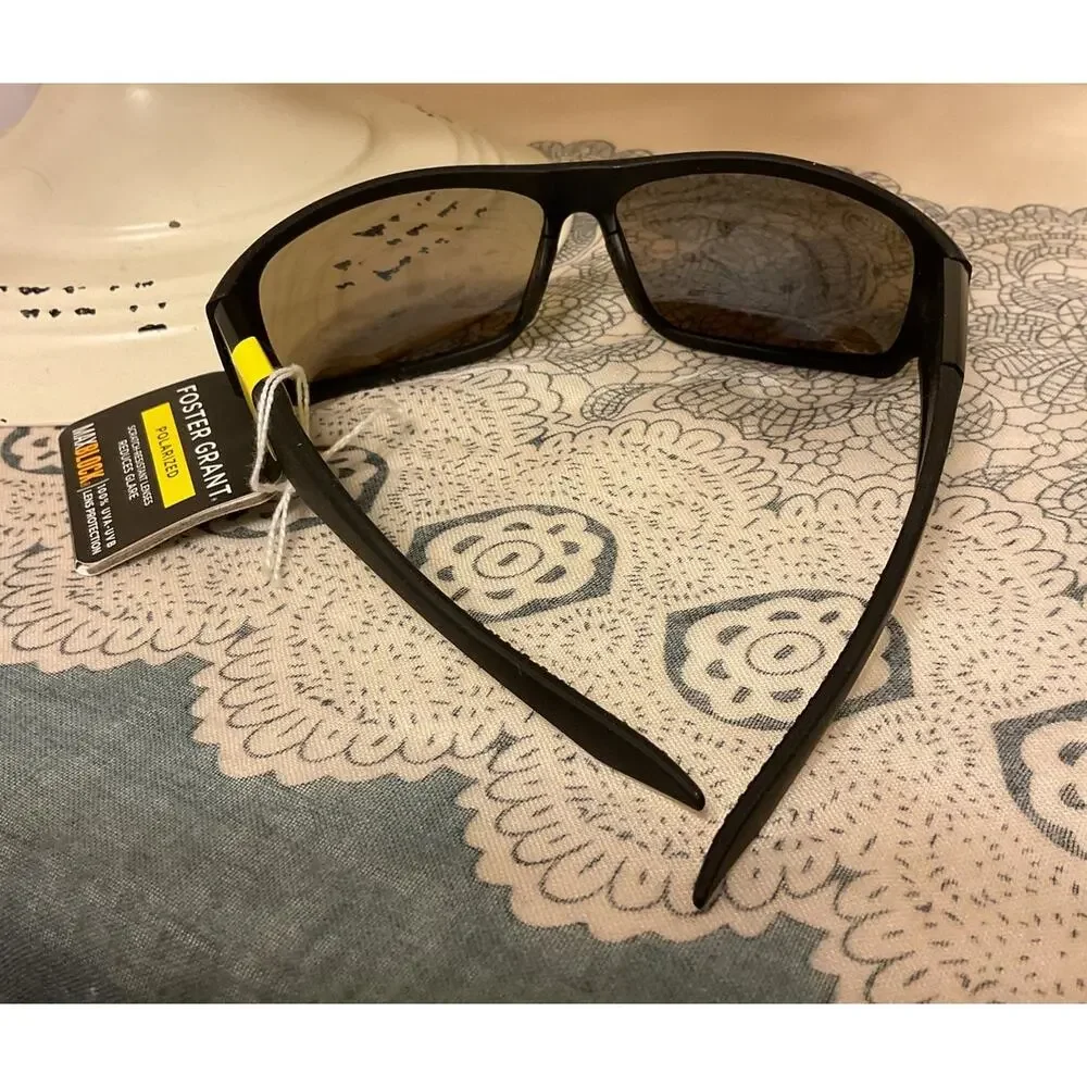 NWT Foster Grant Polarized Maxblock Sunglasses Black Reflective